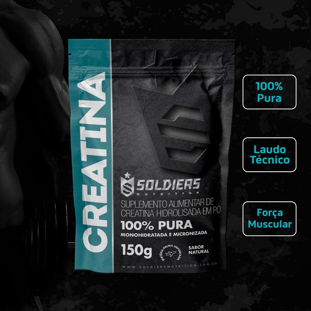 Creatina Monohidratada 150g- 100% Pura Importada - Soldiers Nutrition - Tartaruga Shop